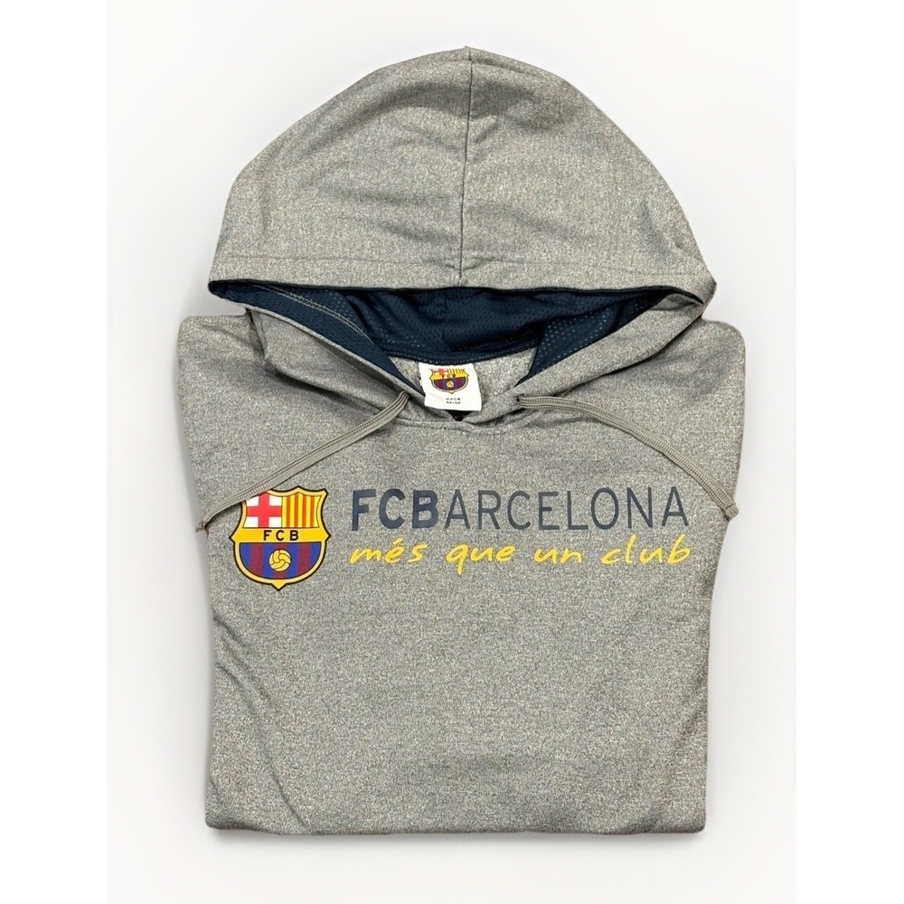FC‎ Barcelona Official Hoodie Size M Mes Que Un Club Gray Pullover Hoodie